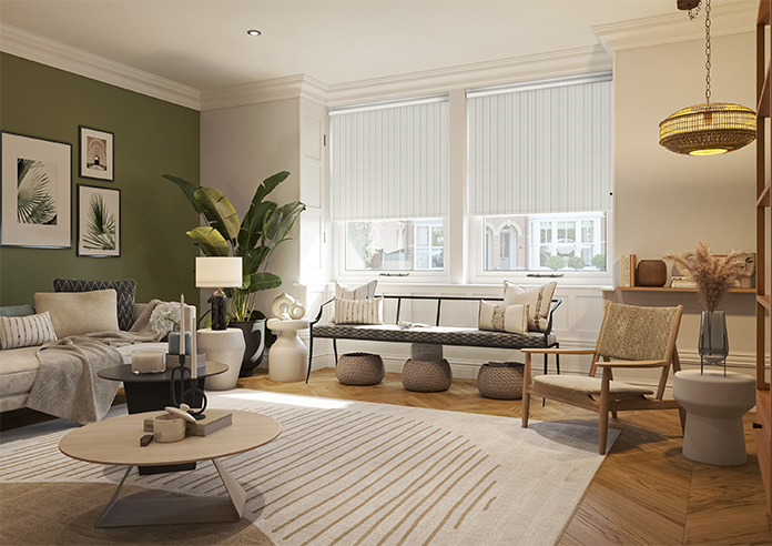 Classic Stripe, Smoke Green - Roller Blind - Image 7